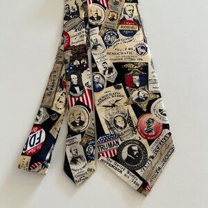 American Democrat Tie Museum Artifacts Silk New